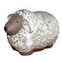Figurine d'animal Mouton ZENARA en céramique, émaillée, blanche, 24x16x16cm