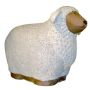 Figurine d'animal Mouton ZENARA en céramique, émaillée, blanche, 45x24x39cm