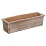 Jardinière rectangulaire en terre cuite MUNJER, à rebord, fabriquée à la main, patinée, marron, 62x20x17cm