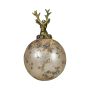 Boule de Noël NUMI en verre, cerf, doré antique, Ø10cm