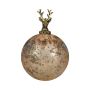 Boule de Noël NUMI en verre, cerf, doré antique, Ø12cm