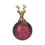 Boule de Noël NUMI en verre, cerf, rouge antique, Ø8cm