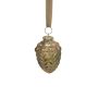 Pendentif de Noël NUMI en forme de gland, en verre, vert antique, 8cm