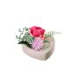 Composition florale artificielle: rose, allium EIVOR, pot décoratif, fuchsia-rose, 12cm, Ø17cm