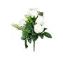 Composition florale artificielle: rose, renoncule, allium HOKUNA, tige, crème, 27cm, Ø20cm