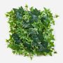Plante artificielle : haie / tapis de lierre LUKA, vert-blanc, 30 x 30 cm