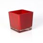 Grand photophore / Petit vase en verre KIM EARTH, rouge, 12x12x12cm