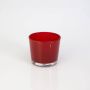 Photophore / Mini vase ALENA en verre, rouge, 8,5cm, Ø10cm