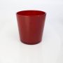 Grand vase / Cache-pot ALENA en verre, rouge, 19cm, Ø18,5cm