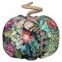 Citrouille décorative AKUNA en coton, faite main, motif paon, multicolore, Ø23cm