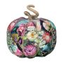 Citrouille décorative AKUNA en coton, faite main, motif paon, multicolore, Ø18cm