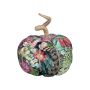 Citrouille décorative AKUNA en coton, faite main, motif paon, multicolore, Ø13cm
