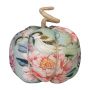 Citrouille décorative AKUNA en coton, faite main, motif papillon-oiseau, multicolore, Ø18cm