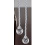 Pendentif de Noël cordon TAYLER avec diamants acryliques, argent, 40cm, Ø3cm
