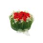 Composition florale artificielle: roses et herbe HAULANI, rouge-blanc, 12cm, Ø20cm