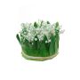 Composition florale artificielle de muguets IKENNA, blanche, 12cm, Ø16cm