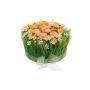 Composition florale artificielle de marguerites et d'herbe HAULANI, orange-blanc, 12cm, Ø20cm