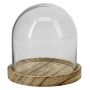Cloche en verre DANILLA avec socle, bois marbré, transparente, 10cm, Ø10cm