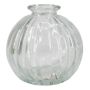 Petite bouteille KARENAS rainurée, verre, transparente, 8,2cm, Ø8,5cm