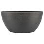 Pot décoratif ovale en céramique DEIRA avec veinures, noir mat, 49x20x25cm