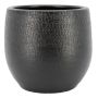 Pot décoratif en céramique DEIRA avec veinures, noir mat, 31cm, Ø34cm
