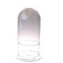 Cloche en verre FRANKHILDE avec soucoupe, transparente, recyclée, 32cm, Ø17,5cm