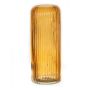 Vase en verre ALBURGIS rainuré, orange-transparent, 25 cm, Ø 10 cm