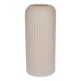 Vase décoratif en verre ALBURGIS rainuré, crème mat, 25cm, Ø10cm