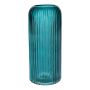 Vase en verre ALBURGIS rainuré, turquoise transparent, 25 cm, Ø 10 cm