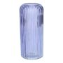 Vase en verre ALBURGIS rainuré, lilas transparent, 25 cm, Ø 10 cm