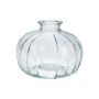 Vase décoratif ALFHARD, en verre rainuré, transparent, 8,5cm, Ø10,5cm