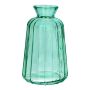 Flacon décoratif en verre TATIANA rainurée, turquoise-transparente, 11cm, Ø6,5cm