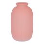 Bouteille SILVINA en verre, rainurée, vieux rose transparent, 12 cm, Ø 7 cm