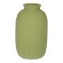 Bouteille SILVINA en verre, rainurée, vert olive mat, 12 cm, Ø 7 cm