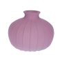 Vase à fleurs ALFHARD, verre rainuré, mauve mat, 8,5 cm, Ø 10,5 cm