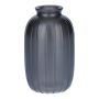 Bouteille SILVINA en verre, rainurée, gris métallisé, 12 cm, Ø 7 cm