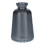 Flacon décoratif en verre TATIANA rainurée, gris métallisé, 11cm, Ø6,5cm