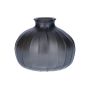 Vase à fleurs ALFHARD, verre rainuré, gris métallisé, 8,5 cm, Ø 10,5 cm
