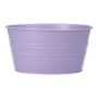 Pot en zinc ovale MICOLATO avec rainures, lilas, 19x13,5x10cm