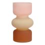Vase coloré NEVOLINKI en verre, rose-beige-marron mat, 18cm, Ø10,5cm