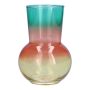 Vase décoratif NOVANTINO en verre, turquoise-rose-saumon-jaune-transparent, 17cm, Ø12cm