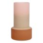 Vase en verre NULAILA, rose-beige-marron mat, 17cm, Ø10cm