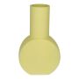 Vase décoratif rond ORESTINO en verre, jaune mat, 14x7,5x22,5cm