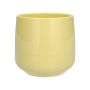 Cache-pot ZIOKA en céramique, jaune mat, 13,5cm, Ø14,5cm