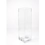 Grand vase carré JACK EARTH en verre, transparent, 14x14 cm, 49cm