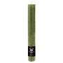 Bougie décorative cylindrique AURORA, vert olive, 20cm, Ø3,5cm, 23h - Fabriquée en Allemagne