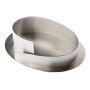 Support de bougie ovale en laiton KATALEYA, pour bougies d'environ 6x9cm, brossé mat, argent, 12cm
