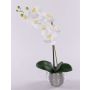 Orchidée artificielle Phalaenopsis EMILIA, pot décoratif, blanc, 45 cm