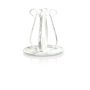 Chandelier en métal au style vintage ISTREDD avec épine, pour bougies, blanc-argenté, 10cm, Ø11cm