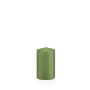 Bougie décorative cylindrique MAEVA, vert pastel, 8cm, Ø5cm, 18h - Fabriquée en Allemagne